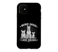 Carcasa para iPhone 11 More Dogs Less Drama Funny Dog Lover Vintage Graphic