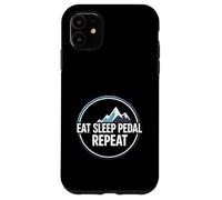 Carcasa para iPhone 11 Mountain Biking Cyclist Eat Sleep Pedal Repeat