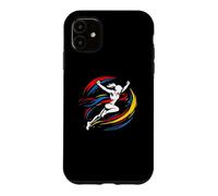 Carcasa para iPhone 11 Mujer Corredor Cruzando Línea De Meta Resumen