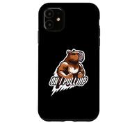 Carcasa para iPhone 11 Muscular Capibara Gym Rat Ok I Pull Up Divertido Entrenamiento