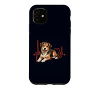 Carcasa para iPhone 11 Mutt Dog Lover Heartbeat ECG Pulse Estilo de Raza Mixta