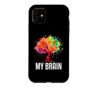 Carcasa para iPhone 11 My Brain Tree Rainbow Splash Neurodivergente Adulto