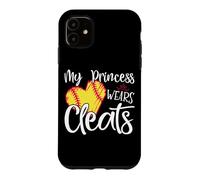 Carcasa para iPhone 11 My Princess Wears Cleats - Softball Mom Dad Baseball Player