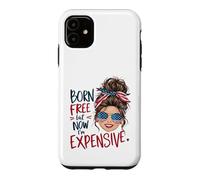 Carcasa para iPhone 11 Nacido Libre Pero Ahora Soy Caro Retro 4 de Julio Mujeres Chica