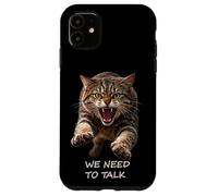 Carcasa para iPhone 11 Necesitamos Hablar - Humor de Gato Tabby Feroz Ironía Shapes Mania