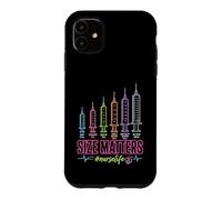 Carcasa para iPhone 11 Needle Size Matters Funny Nursing and Nurses
