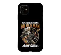 Carcasa para iPhone 11 Never Underestimate an Old Man with A Bass Guitar Player Dad