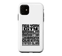 Carcasa para iPhone 11 New York City 5 Boroughs Typography T Shirt NYC Graphic