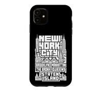 Carcasa para iPhone 11 New York City Skyline T Shirt NYC Boroughs Vintage Graphic