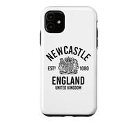Carcasa para iPhone 11 Newcastle Inglaterra Reino Unido EST. 1080 Negro Imprimir