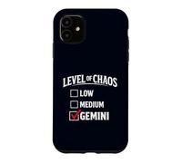 Carcasa para iPhone 11 Nivel de Caos Casilla de verificación Géminis Cita Divertida del Zodiaco