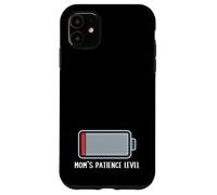 Carcasa para iPhone 11 Nivel de Paciencia de mamá batería agotada Divertido Diciendo Linda mamá
