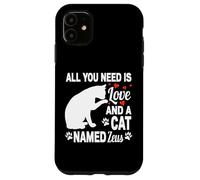 Carcasa para iPhone 11 Nombre de Gato Personalizado Zeus Lindo Gatito Amante de Las Mascotas