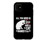 Carcasa para iPhone 11 Nombre Personalizado de Gato Trixie Cute Kitten Pet Lover