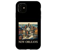 Carcasa para iPhone 11 Nueva Orleans Luisiana Retro Vintage Tranvía Barrio Francés