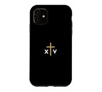 Carcasa para iPhone 11 Número Romano del Papa León XIV con Cruz Delgada Jesús