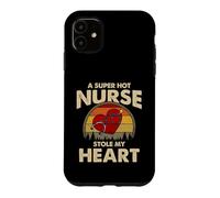 Carcasa para iPhone 11 Nurses Couple Gift Super Hot Nurse Stole My Heart Valentines