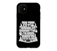 Carcasa para iPhone 11 NYC New York City Boroughs Skyline Brooklyn Manhattan