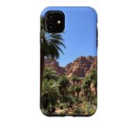 Carcasa para iPhone 11 Obra de Arte del Paisaje del palmeral del Oasis del cañón del Desierto
