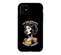 Carcasa para iPhone 11 Only Sarcastic Speak Funny Sarcasm Cita Retro Pop Art Woman