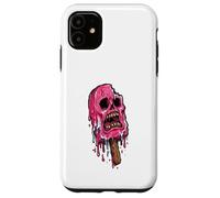 Carcasa para iPhone 11 Paleta de Calavera Rosa derretida Espeluznante Verano Halloween Espeluznante