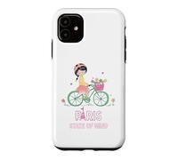 Carcasa para iPhone 11 París Mente Bicicleta Chica Torre Eiffel Estética Viaje Amor