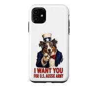 Carcasa para iPhone 11 Pastor Australiano Australiano Australiano EE.UU. Divertido Retro Vintage 4 de Julio