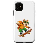 Carcasa para iPhone 11 Patineta Squirrel Riding Skateboard Skater Gráfico