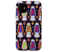 Carcasa para iPhone 11 Patrón de lámpara de Lava Retro Groovy Y2K estética