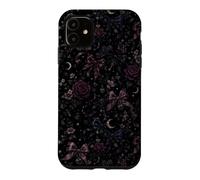 Carcasa para iPhone 11 Patrón de Luna botánica Vintage con diseño Floral, Estilo Bow Coquet