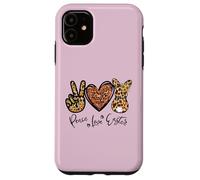 Carcasa para iPhone 11 Peace Love Easter Bunny For Women with Sunflower and Rabbit