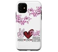 Carcasa para iPhone 11 Peace Love, Rama de Cerezo, Flor de Sakura, Floral japonés
