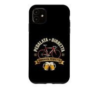 Carcasa para iPhone 11 Pedalata y Gorro de Bicicleta Vintage Cycling Birra