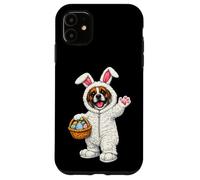 Carcasa para iPhone 11 Perro bóxer como Conejito de Pascua, Divertido y Lindo para niños y niñas
