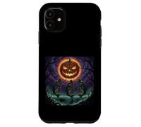 Carcasa para iPhone 11 Pez lubina Aullando a la Luna, Pescador Vintage, Divertido Pescador