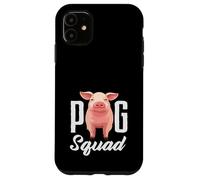 Carcasa para iPhone 11 Pig Squad Team Crew Farmer Group Farm Animal Rosa