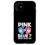 Carcasa para iPhone 11 Pink Or Blue Daddy Loves You Gender Reveal Party Dad