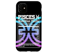 Carcasa para iPhone 11 Piscis Información Nutricional Signo del Zodíaco Astrología Azul Púrpura