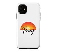 Carcasa para iPhone 11 Pray Sunset Inspirational Religious Christian Faith