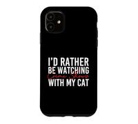 Carcasa para iPhone 11 Prefiero Estar Viendo programas de Crimen con mi Gato - Misterio