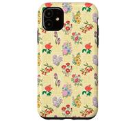 Carcasa para iPhone 11 Preppy Floral on Chinoiserie Trellis en Amarillo Pastel