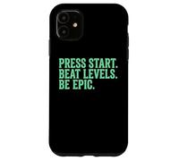 Carcasa para iPhone 11 Press Start Beat Levels Be Epic Controlador de Videojuegos Gamer