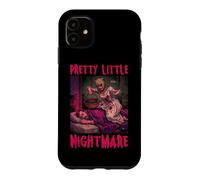 Carcasa para iPhone 11 Pretty Little Nightmare Humor Oscuro Pulp Horror Mujeres Adultas