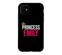 Carcasa para iPhone 11 Princesa Emily Niñas Mujeres Rosa Blanco Negro Diseño