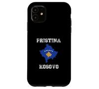 Carcasa para iPhone 11 Pristina Kosovo Vintage Kosovo Bandera Mapa Diseño