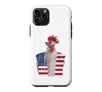 Carcasa para iPhone 11 Pro 4 de Julio patriótico Gallo Pollo Rojo Blanco Azul Bandera de Estados Unidos