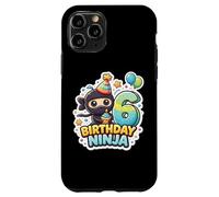 Carcasa para iPhone 11 Pro 6 años cumpleaños Ninja Boys Six 6th Sexto Kids Party Cute