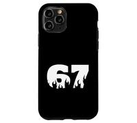 Carcasa para iPhone 11 Pro 67 Flame Drip Number Bold Minimal Fire Theme Diseño Gráfico