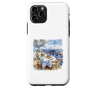 Carcasa para iPhone 11 Pro Acuarela Cubierta de Crucero Comedor Vista del Velero