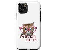 Carcasa para iPhone 11 Pro Adorable Gatito con Gafas y Cita Linda